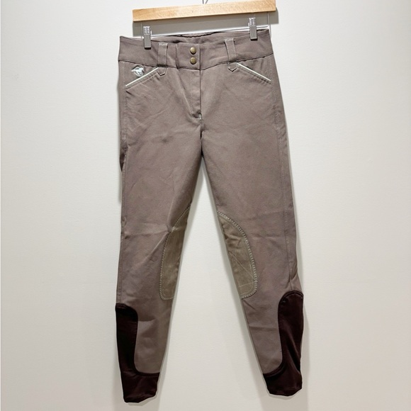 PIPER BY SMARTPAK Knee Patch Breeches Taupe Brown/Mint Equestrian Riding Pants - Picture 1 of 5